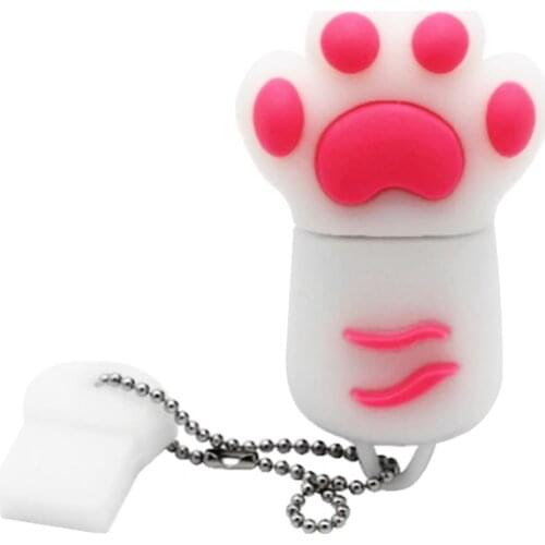 USB Flash Drive Cute Cat Paw USB 2.0 Pendrive 128GB 64GB 32GB 16GB 8GB 4GB 2GB 1GB Thumb Jump Drive Memory Stick Disk Pendrive