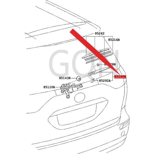 Rear wiper arm assembly 2006-Toy ota EST IMA PRE VIA LAN DCR UIS ER Rear wiper arm Rear wiper arm left and right wiper