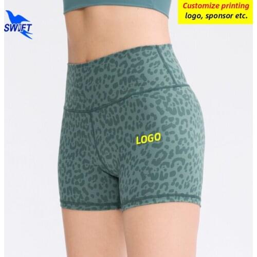 Customized LOGO Sexy High Waist Women Yoga Shorts Athletic Gym Fitness Workout Leggings Elastic Running Tights Briefs Quick Dry