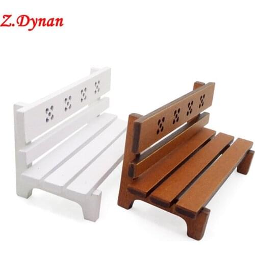 1/12 Dollhouse Miniature Accessories Mini Long Chairs Garden Chair Simulation Furniture Model Toys for Doll House Decoration