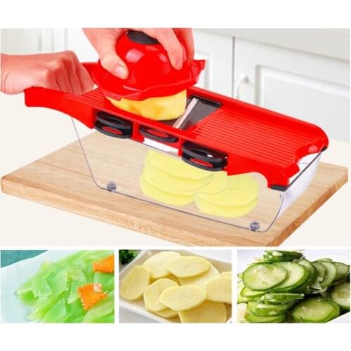1Set Creative Nicer Slicer Vegetable Cutter Stainless Steel Blade Mandoline Manual Slicer Potato Peeler Carrot Grate OK 0618