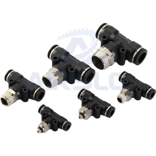 10PCS PB Series Male Branch Tee Quick-acting Air Pipe Pneumatic Fitting PB6-01/8-02/10-03 PB8-01