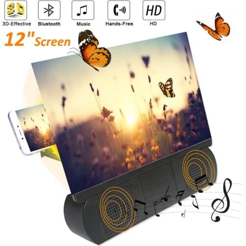 12'' Mobile Phone Screen Magnifier 3D HD Screen with bluetooth-compatible Speaker Amplifier