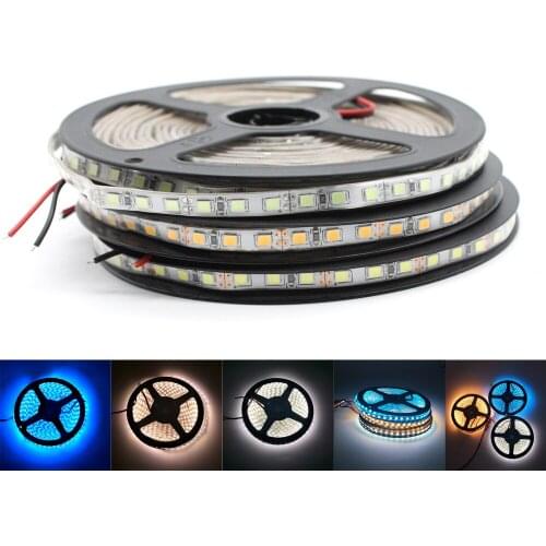 DC 12V SMD 2835 LED Strip Light PCB Black 600leds/roll Waterproof White/Warm White Desk Decor Screen TV Background Lighting