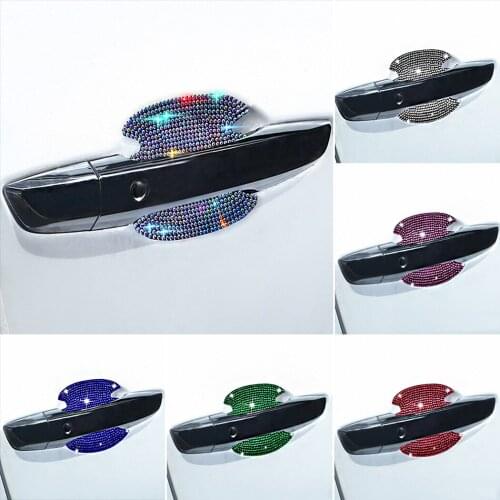 4 pieces / set of door stickers carbon fiber scratch proof cover car handle protective film exterior styling accessories scratch