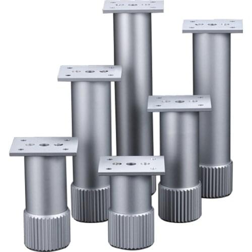 4pcs Height Adjustable Metal Furniture Legs Aluminum Coffe Table Legs Silver for Sofa TV Cabinet Foot Furniture Hardware