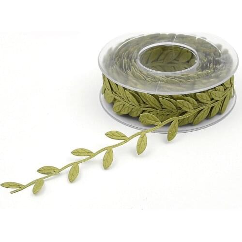 5 meters/lot) 25mm Christmas Handmade Embossed leaves ribbons leaves laces