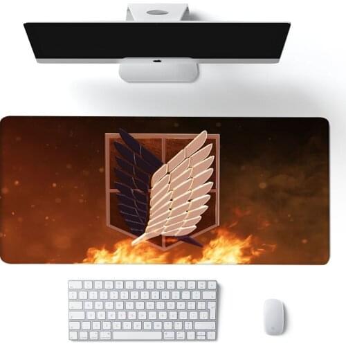 90x40cm Attack on Titan Anime Large Lock Edge Mouse Pad Computer Mousepad XXL Gaming Padmouse Gamer Laptop Keyboard Mouse Mats