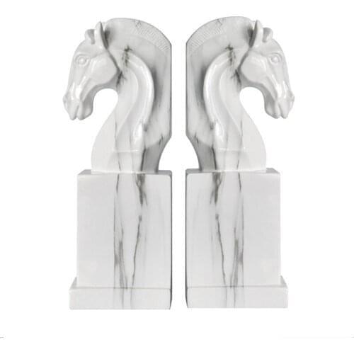 ABSTRACT HORSE HEAD STATUE BOOKENDS STUDY ROOM DECOR CRAFTS BOOK STAND OFFICE DESK RESIN ORNAMENT HOME DECORATION BUSINESS GIFT