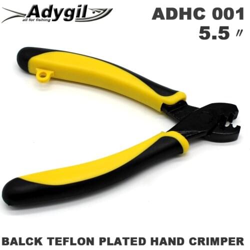 Adygil 5.5 inch Black Plated Hand Crimper With Fishing Lanyards And Sheath ADHC 001 Size 5.5 inch 3 pcs / lot