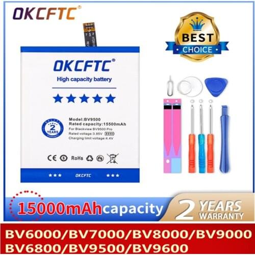 OKCFTC 15000mAh V636468P V575868P Battery For Blackview BV7000 Pro BV6000 BV6000S BV8000 BV9000 BV9500 BV6800 BV9600 Batterie