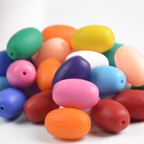 Ornament Accessories Beads Scattered Beads Wholesale Silicone Oval Beads Soft Baby Molar Beads silicone beads jewelry
