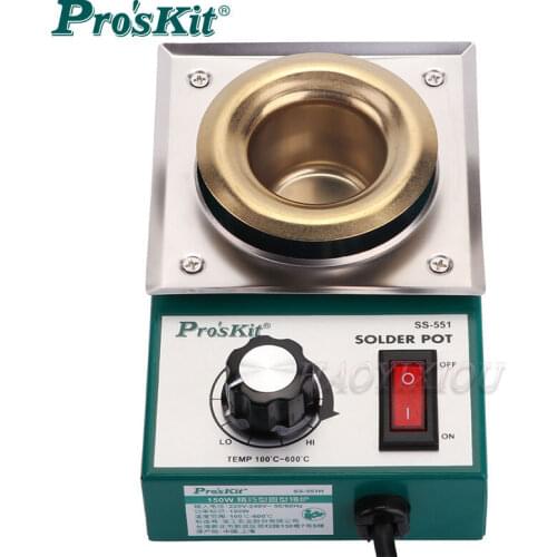 Proskit Lead Free Solder Pot0.3/0.5/1.6/2.2kg Capacity Round Tin Stove Soldering Desoldering Melting Furnace Tinning Tools