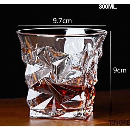 Wine glass lead-free heat-resistant transparent crystal glass beer whiskey brandy vodka glass multi-pattern beverage bar gift