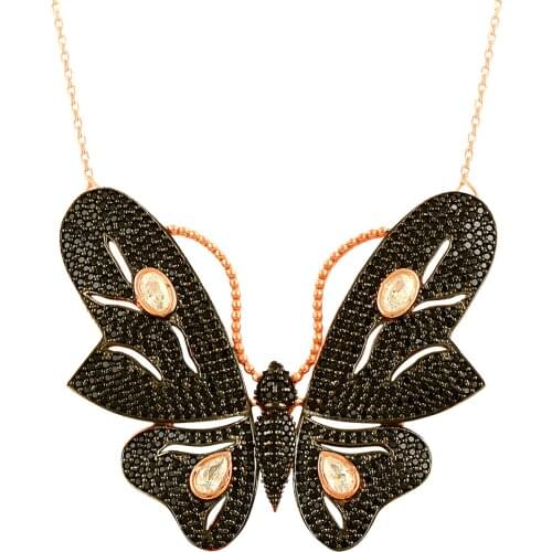 Bohemian Cute Butterfly Choker Boho Necklace Ladies Art Design Necklace for Women 925 Sterling Silver Female Chocker Jewelry