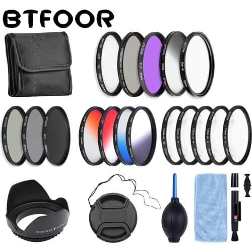 BTFOOR Close Up Gnd Uv Cpl Nd Filter 49 52 55 58 67 72 77 82 Mm for Camera Canon Lens Eos M50 600d Nikon D3200 D5600 Sony A6000