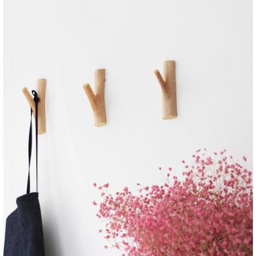 Wood wall hook wall hooks for hanging clothes Wood Coat Hanger Home Decorative Hangers Key Holder Wall Rack Key Shelf WF109