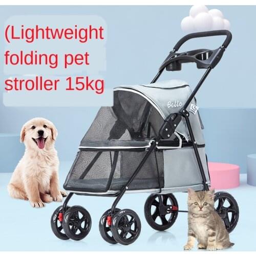 Pet Strollers Small Medium Dogs Cat Kitty Cup Holder Lightweight Travel System Foldable Jogger Buggy (Flagship, Red)