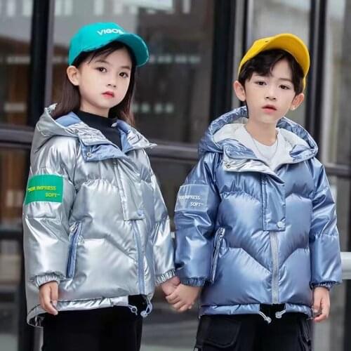 Childrens New Down Jacket, Western Style, Shiny, Disposable, Thick Warm Jacket For Boys And Girls, Baby fashion Winter Clothes