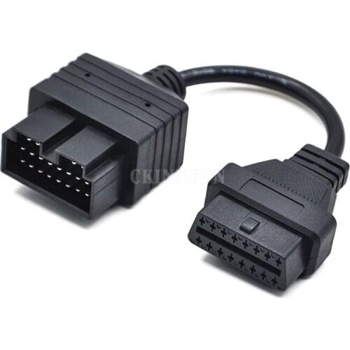 50Pcs/Lot 20 PIN To 16 PIN Adapter OBD2 Female Connector Diagnostic Tool Code Reader Adapter Cables For KIA 20 Pin OBD to OBD 2