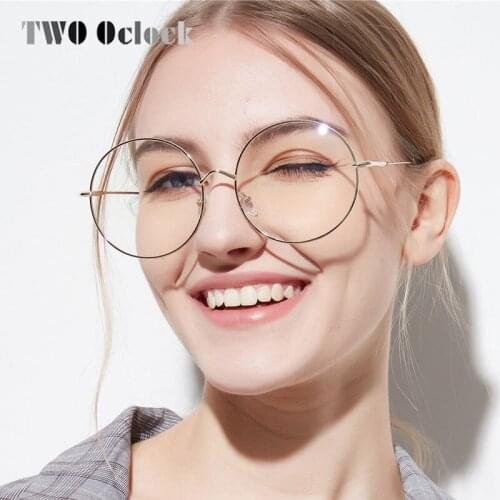 TWO Oclock Transparent Glasses Frames Women Oversized Round Brand Design Optic Fashion Eyewear Myopia Prescription Frame 819518
