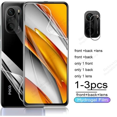 Front back full cover hydrogel film for xiaomi poco f3 camera screen protector for poco f3 f 33f pocof 3 pocof3 glass film cover
