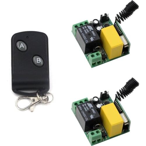 Hot Selling Mini AC220V 1CH RF Wireless Remote Control Switch Transmitter & 2 Mini Receiver Momentary Toggle Latched Adjustable