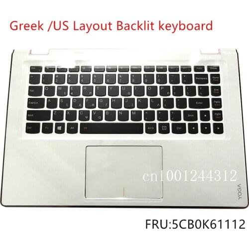 Greek New Original For Lenovo Yoga 3-14 3-1470 YOGA 700-14ISK Palmrest Upper Case Keyboard Bezel Cover 5CB0K61112