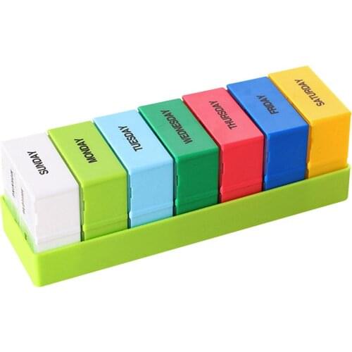 7 Day Pill Box Holder Multicolored Medicine Storage Box Pill Organizer Container Drug Tablet Dispenser Pill Case