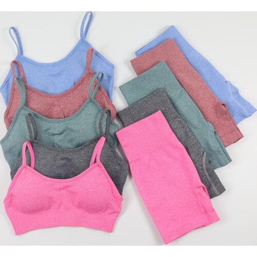 Stracksuit Women Yoga Set Sport Suits Workout Sportswear Shorts Sets Gym Clothing Fitness Sports Bra Crop Top Seamless Leggings