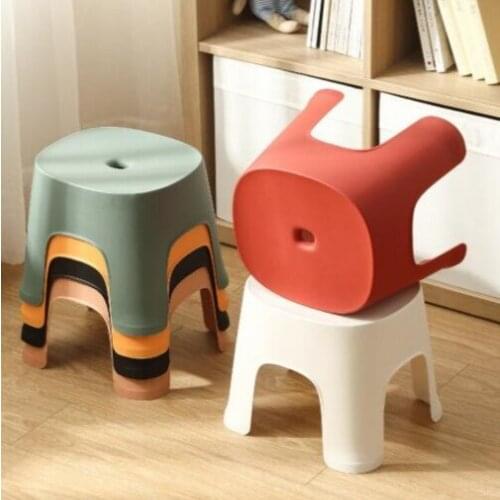 Creative row stool, bathroom stool, plastic stool, thickened adult shoe changing stool, childrens bench, square stool, small st