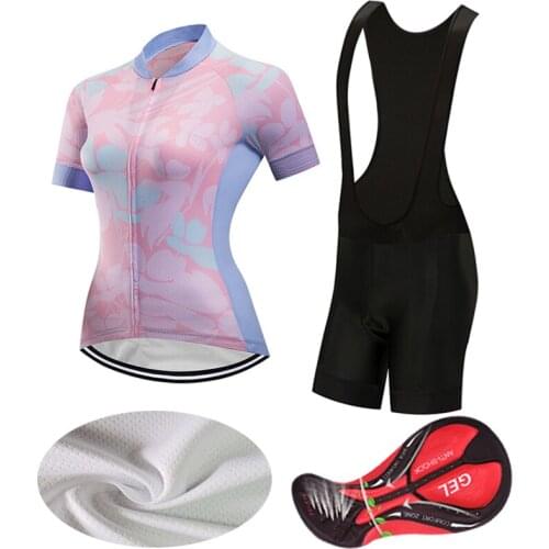 Lycra Summer Road Bike Clothing Women BIB Shorts 2021 Cycling Jersey Set Ladies Dress Bicycle Clothes MTB Suit Uniform Kit Wear