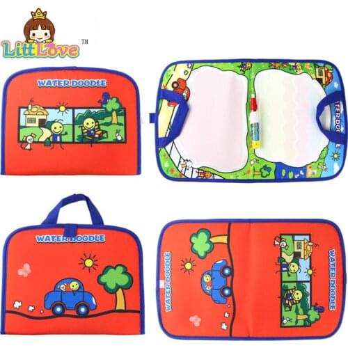 LittLove 1 Pcs 46X29.5CM Multi-color Water Doodle Mat with 1 Magic Pen DIY Educational Drawing Toys For Children Best Gifts