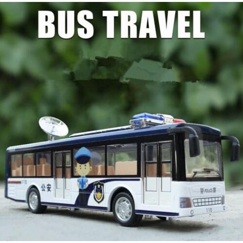 1:48 alloy pull back bus model,high simulation sound and light 3 doors,childrens educational toys,free shipping
