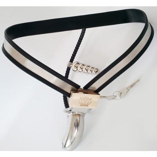 Stainless Steel Male Metal Chastity Belt Pants Cock Cage Silicone Cbt BDSM Bondage Penis Chastity Device Sex Toys For Men