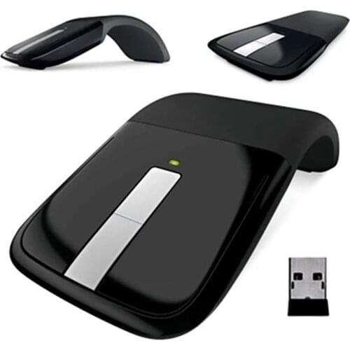 Foldable Wireless Mouse Arc Touch Mice Ultrathin Optical Gaming Folding Mause With USB Receiver For Computer PC Laptop