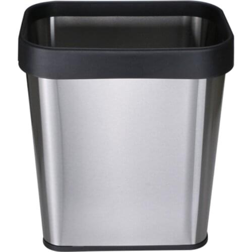 Stainless Steel Trash Can 12L Large Kitchen Garbage Bin Rubbish Waste Container Bathroom Kitchen Office Decor