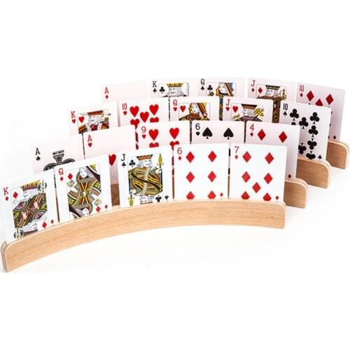 New Wooden Lazy Creative Poker Cards Stand Holders Base Playing Card Support Poker Clip Organizes Hands For Easy Play Board Game