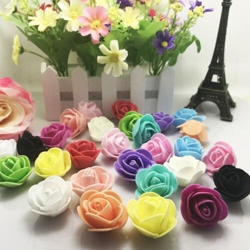 New 10pcs/lot Mini PE Foam Rose Flower Head Artificial Rose Flowers Handmade DIY Wedding Home Decoration Festive&Party Supplies