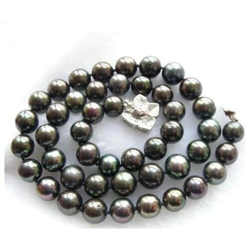 New Arrival Favorite Pearl Jewelry Wonderful 10mm Black Natural Freshwater Pearls Necklace Amazling Charming Lady Gift