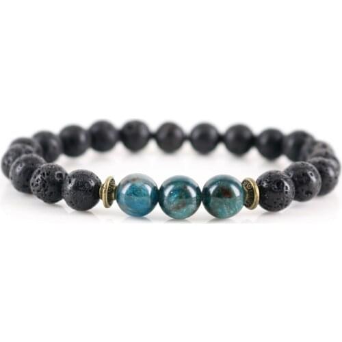 New Natural Lava Stone Reiki Healing Apatite Chakra Bracelets Protection Volcanic Emotional Balance Gift