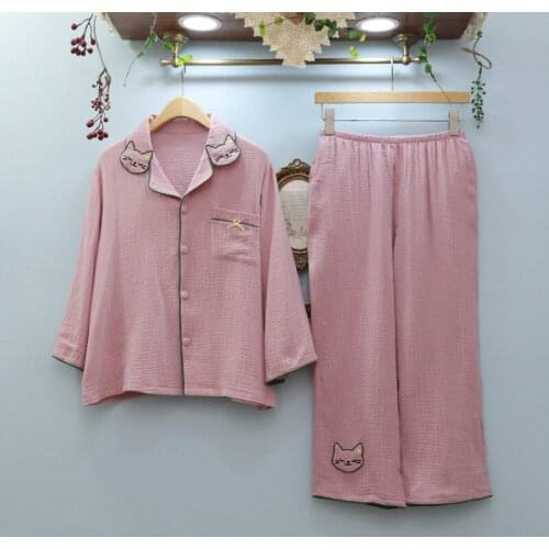 Autumn Pajamas Women Casual Lace Thin Cotton Princess Korean Long-sleeved Homewear Fashionable Comfortable Cotton Pajamas Set