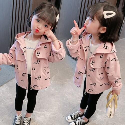 2-7y Girls Spring Jackets And Coat New Kids Jackets Childrens Little Girl Print Jacket Girl Baby Windbreaker Children Clothes