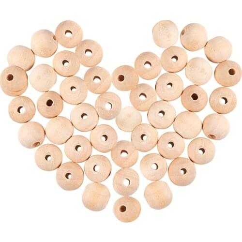 Pandahall 100 pcs Round Wood Beads for Fashion Jewelry Beads DIY Necklace Bracelet Making Findings Moccasin 16mm