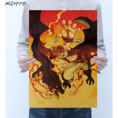 Anime FAIRY TAIL Kraft Paper Poster Home Decoration Picture Wall Sticker Gift Picture 50.5x35cm