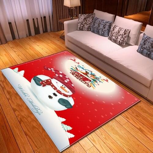 3D Christmas Santa Slip Kitchen Restaurant Restaurant Fireplace Floor Mat Flannel Carpet Rug Durable Christmas Home Decoration