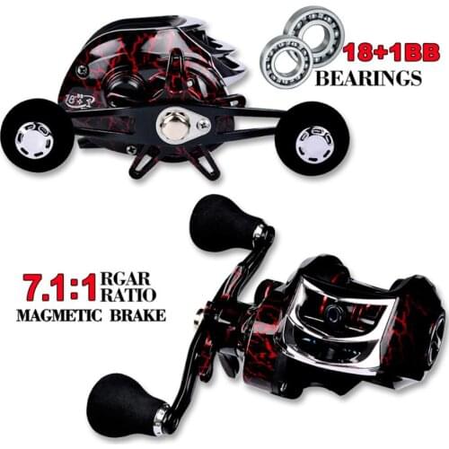 Max 10KG Drag 18+1BB Baitcasting Fishing Reel Sea Bass Carp Lure Fishing Wheel Metal Spool Tackle Reels