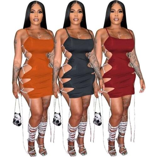 ZKYZWX Sexy Off Shoulder Bodycon Summer Dress Bandage Birthday Outfits for Women Clubwear Hollow Out Night Club Mini Dresses