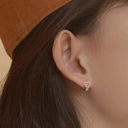 Korean Ear Hoops 925 Sterling Silver Hoop Earrings For Women Heart Jewelry Prevent Allergy brincos pendientes boucles d'oreilles