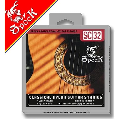 Spock SC32 Classical Guitar Strings Silver Plated Copper Color Alloy Wound 028 043 inch Clear Nylon Core